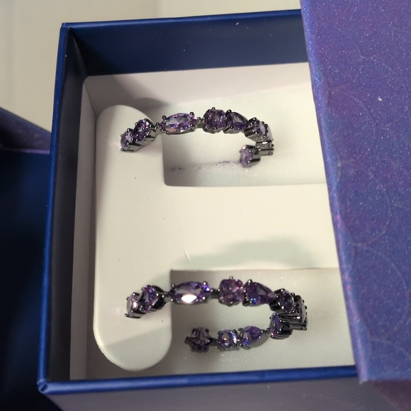 Bomb Party Jewelry - Bomb Party Sirens Collection Earring Call Of The Abyss - Amethyst Cubic Z, NWT